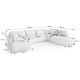 Kutna garnitura Jacobs U 380 x 245 x 180 cm