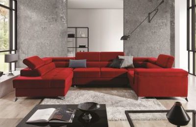 Kutna garnitura Thiago s ležajem i spremnikom - 202x350x90 cm