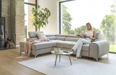 Kutna garnitura Laurence s ležajem i spremnikom - 205x275x98 cm