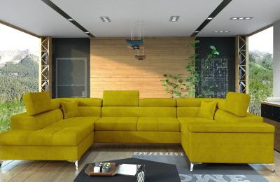 Kutna garnitura Thiago s ležajem i spremnikom - 202x350x90 cm