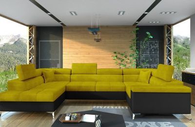 Kutna garnitura Thiago s ležajem i spremnikom - 202x350x90 cm