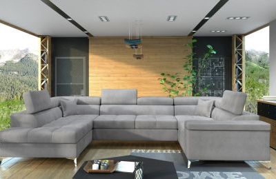 Kutna garnitura Thiago s ležajem i spremnikom - 202x350x90 cm