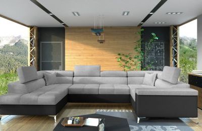 Kutna garnitura Thiago s ležajem i spremnikom - 202x350x90 cm