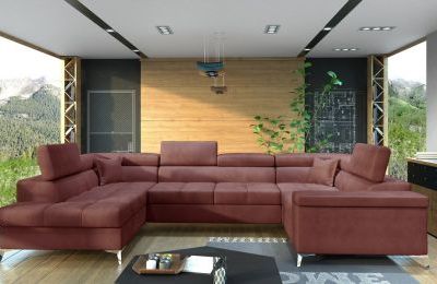 Kutna garnitura Thiago s ležajem i spremnikom - 202x350x90 cm