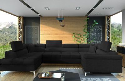 Kutna garnitura Thiago s ležajem i spremnikom - 202x350x90 cm