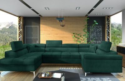 Kutna garnitura Thiago s ležajem i spremnikom - 202x350x90 cm