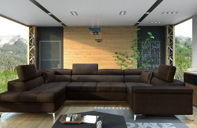 Kutna garnitura Thiago s ležajem i spremnikom - 202x350x90 cm