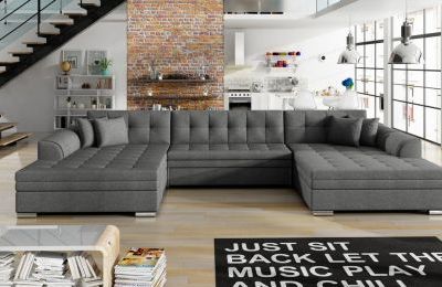 Kutna garnitura Vento s ležajem - 165x355x80 cm