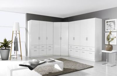 Veliki kutni ormar Celle - bijeli