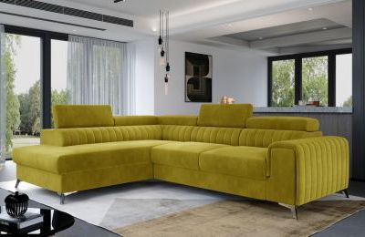 Kutna garnitura Laurence s ležajem i spremnikom - 205x275x98 cm