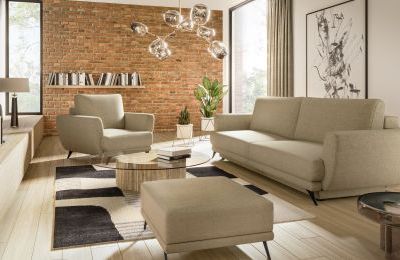 Set sjedećih garnitura Megis - fotelja + dvosjed + tabure