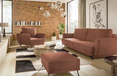 Set sjedećih garnitura Megis - fotelja + dvosjed + tabure