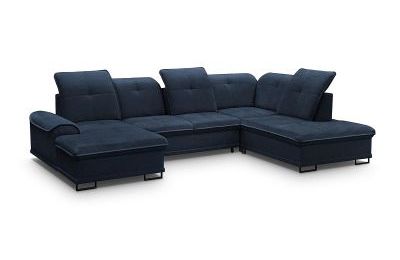 Kutna garnitura s pomičnim sjedalima i ležajem Boss U - 230x346x176 cm