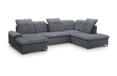 Kutna garnitura s pomičnim sjedalima i ležajem Boss U - 230x346x176 cm