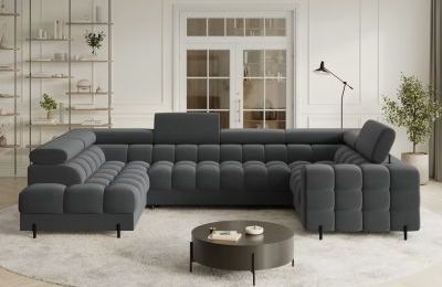 Kutna garnitura Fectory na razvlačenje sa spremnikom - 202x346x205 cm