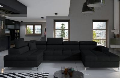 Kutna garnitura Eduardo s ležajem i spremnikom - 202x345x90 cm