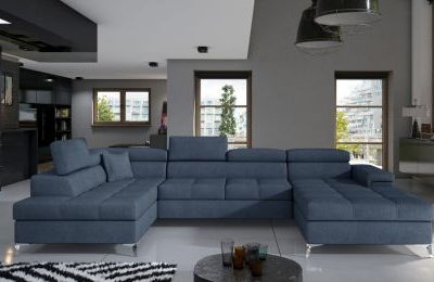 Kutna garnitura Eduardo s ležajem i spremnikom - 202x345x90 cm