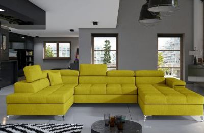 Kutna garnitura Eduardo s ležajem i spremnikom - 202x345x90 cm