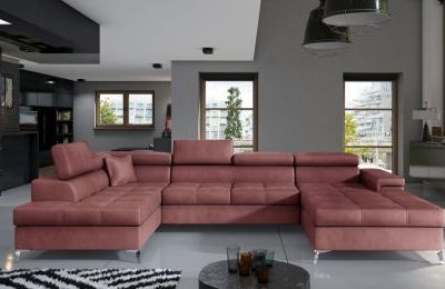 Kutna garnitura Eduardo s ležajem i spremnikom - 202x345x90 cm