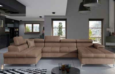 Kutna garnitura Eduardo s ležajem i spremnikom - 202x345x90 cm