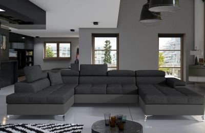 Kutna garnitura Eduardo s ležajem i spremnikom - 202x345x90 cm