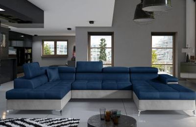 Kutna garnitura Eduardo s ležajem i spremnikom - 202x345x90 cm