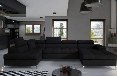 Kutna garnitura Eduardo s ležajem i spremnikom - 202x345x90 cm