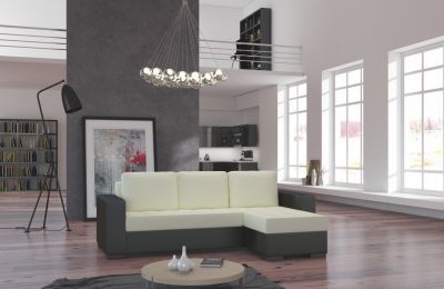 Kutna garnitura Newark s ležajem i spremnicima - 150x237x90 cm