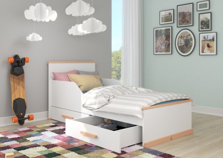 Buk naturany+płyta biała+szuflady