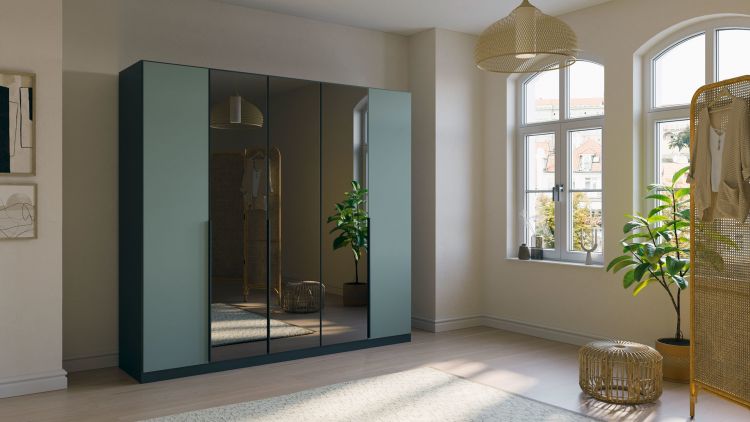 SCHNELL-VERFUeGBAR-Leuchten-Kleiderschrank-Rauch-aus-Holz-in-Hellgruen-rauch-ORANGE-Drehtuerenschrank-Skyla-Grauspiegel-und-Salbei-Breite-ca-226-cm-guenstiger-Cuxhaven-Bremerhaven (1)