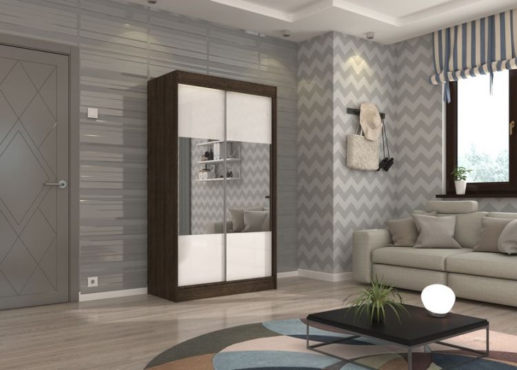 Wenge+White lacobel+mirror (120) (Tms22)